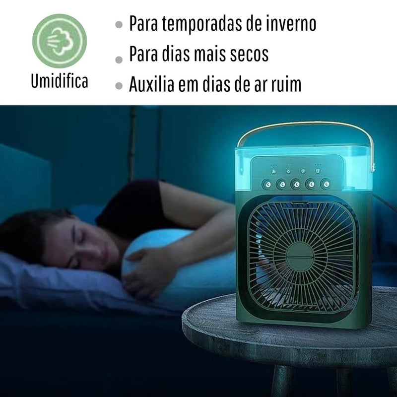 Mini Ventilador Função 3 em 1: ventilador, ar condicionado e umidificador de ar