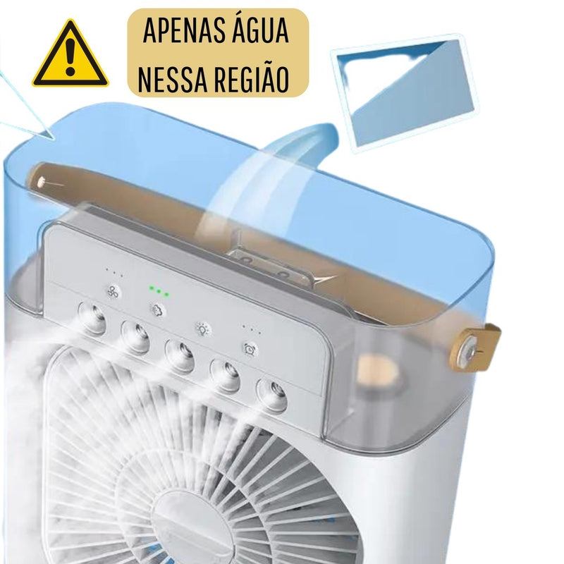 Mini Ventilador Função 3 em 1: ventilador, ar condicionado e umidificador de ar