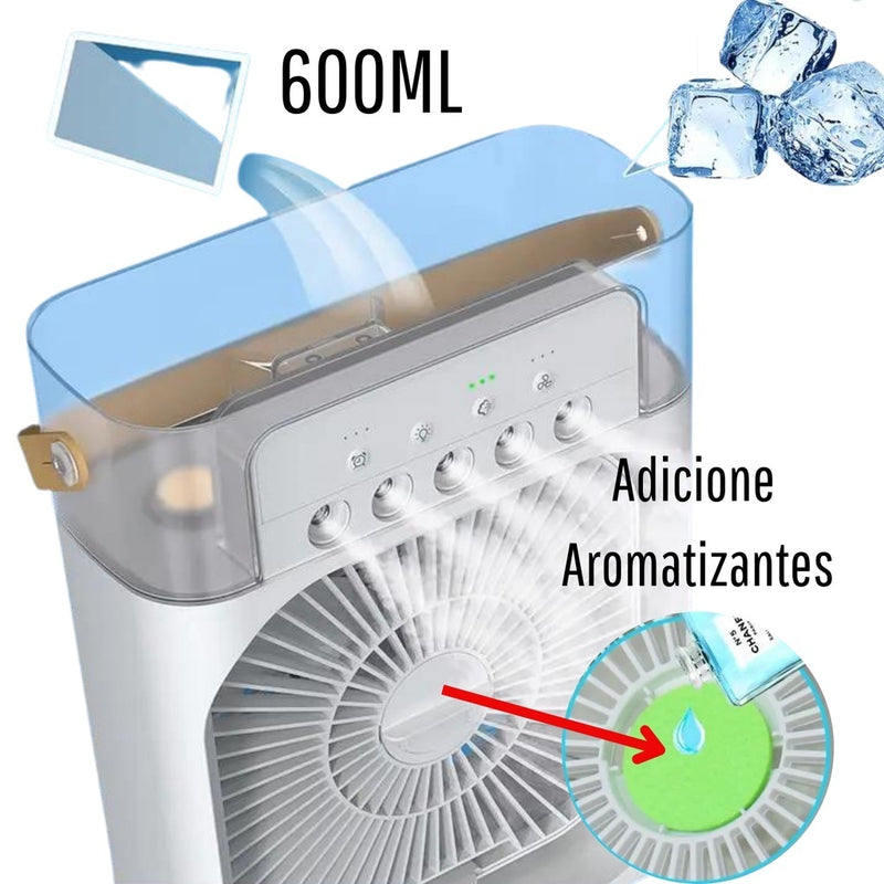 Mini Ventilador Função 3 em 1: ventilador, ar condicionado e umidificador de ar