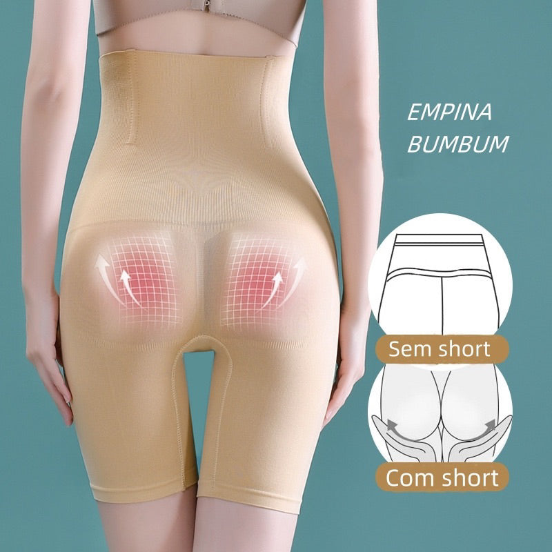 Short Cinta Modeladora Cintura Alta Cinta Afina Barriga e Levanta Bumbum Leggin Modelador de Cintura