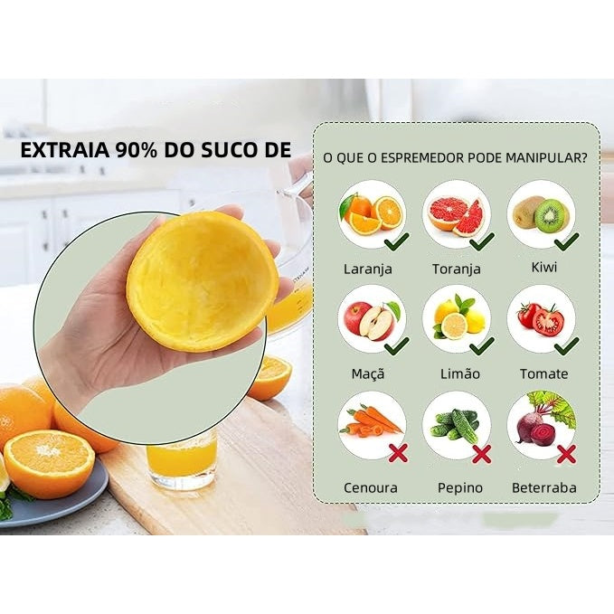 Espremedor de Laranja Elétrico com Carregamento USB