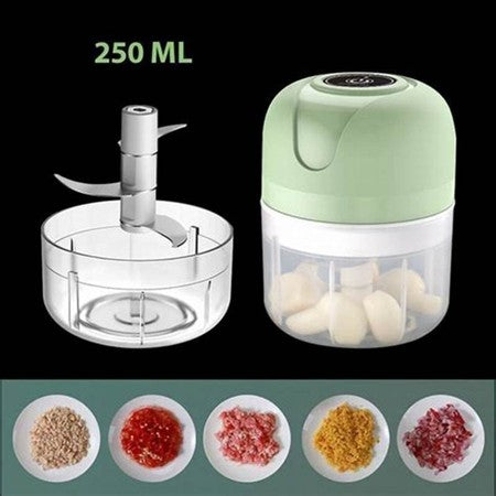 Kit Mini Liquidificador Portátil 380ml + Mini Processador 250ml